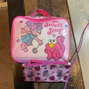 Pink Cartoon Lunch Bag Set
